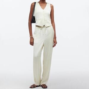 Madewell Cream Vest & Satin Pull-On Pants Set Size 10 / L Cake Batter
